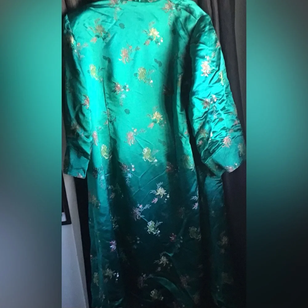 Peony gorgeous robe/trench embroidered flowers. Super Rare. - Picture 2 of 16